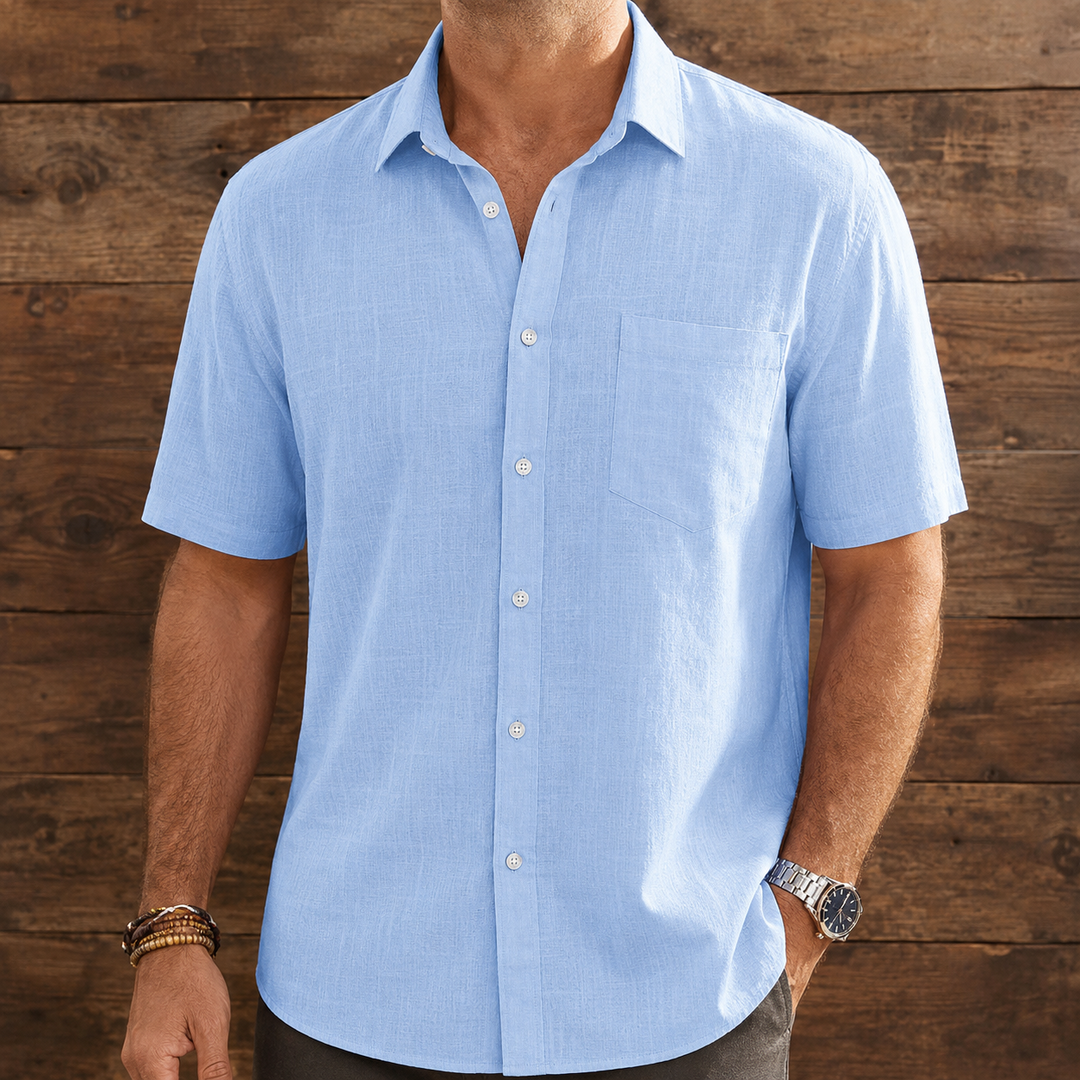 Men's Woven Button-Down Dress Shirt