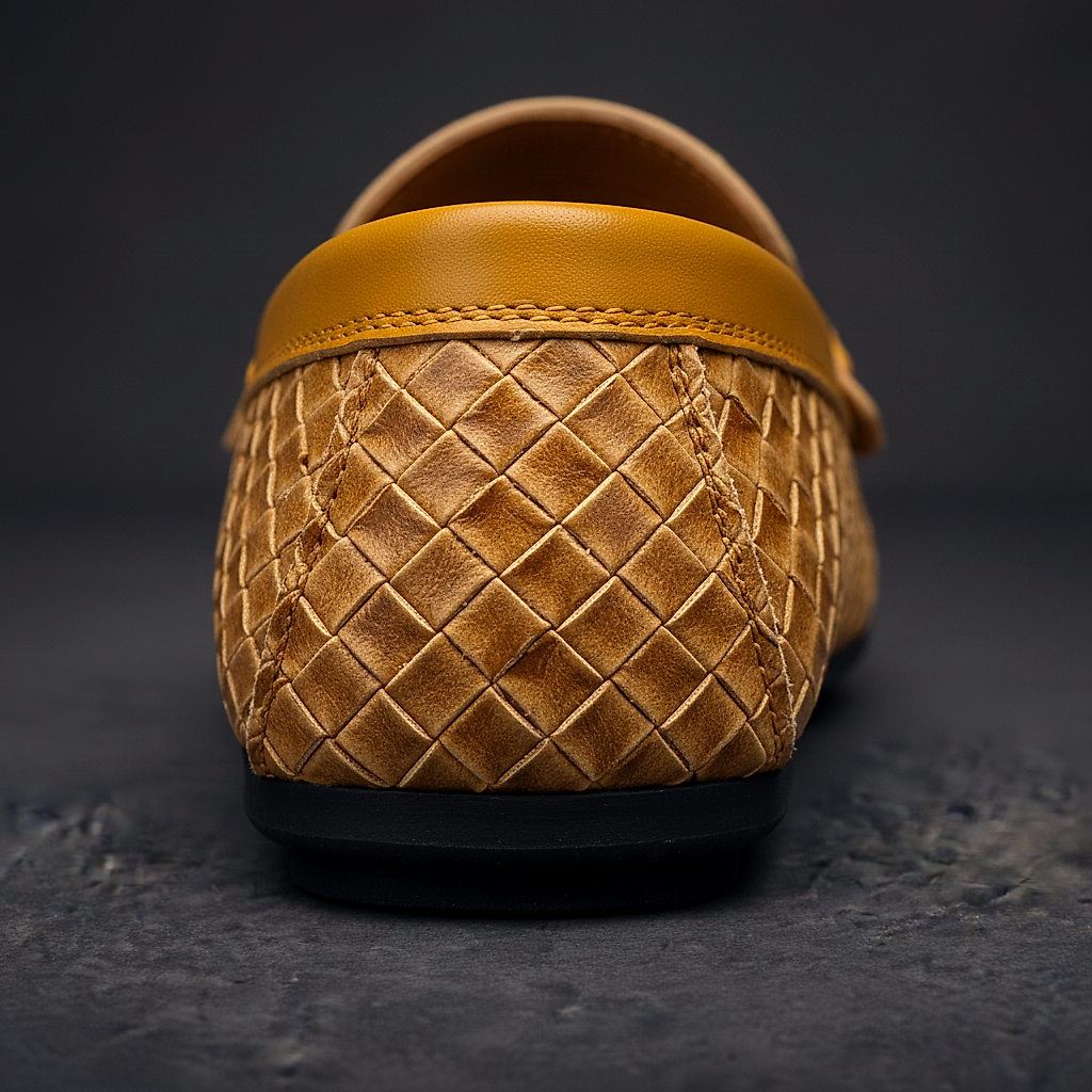 Men's Woven Faux Leather Loafers