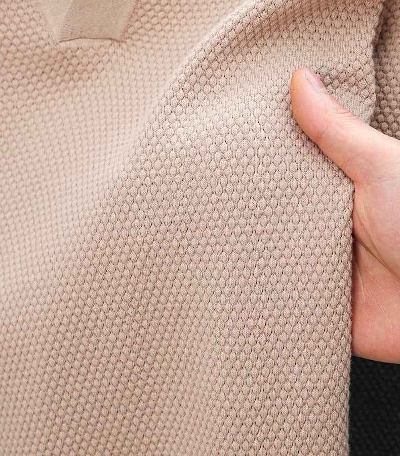 Men's Woven Pineapple Knit Polo Shirt