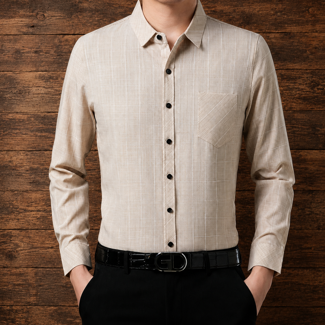 Men's Woven Plaid Button-Down Shirt