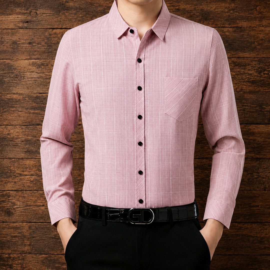 Men's Woven Plaid Button-Down Shirt