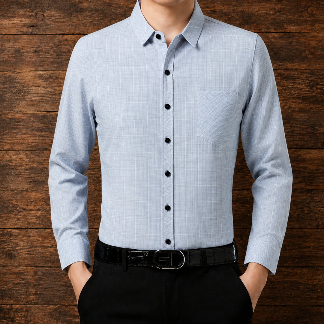 Men's Woven Plaid Button-Down Shirt