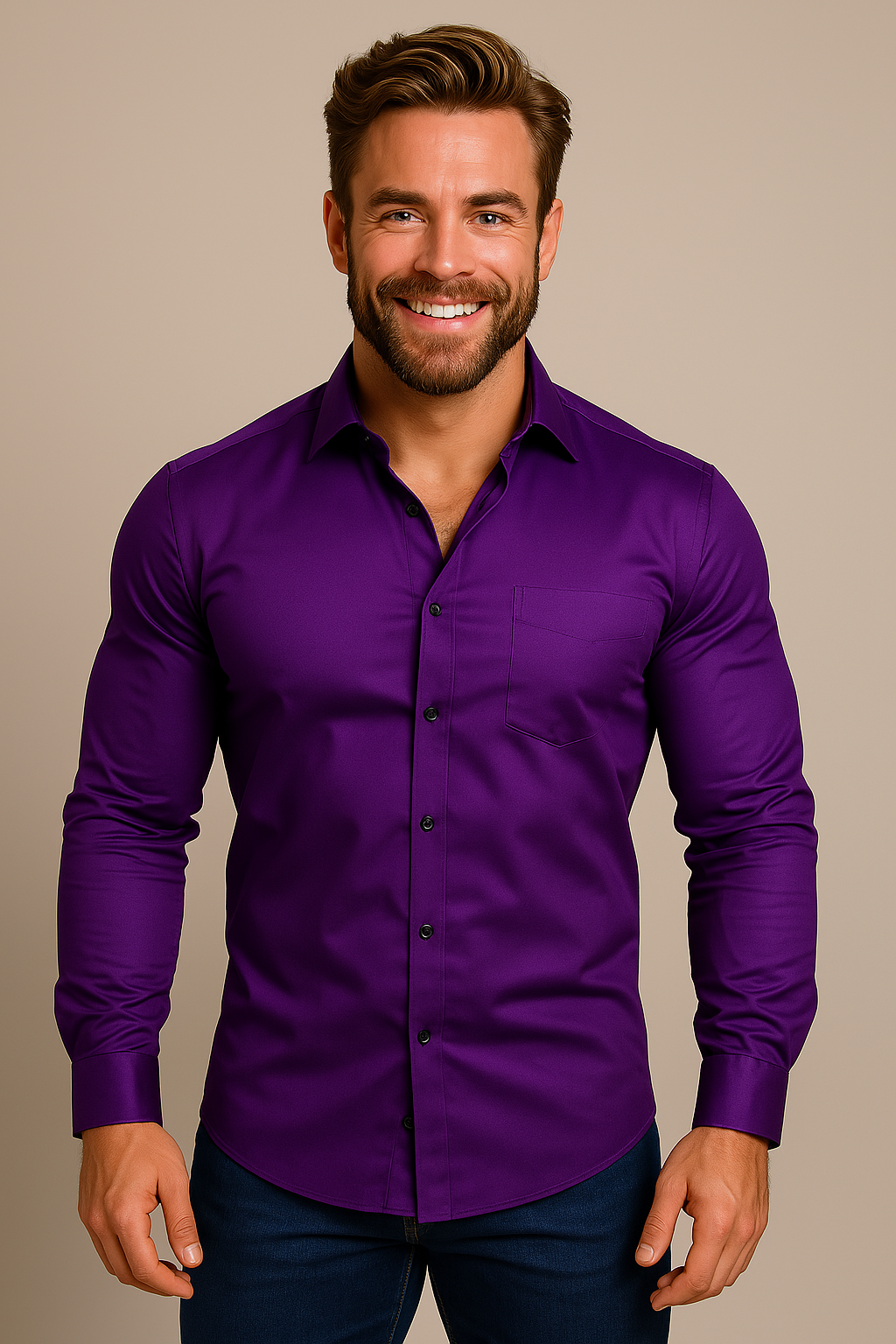 Men's Wrinkle-Resistant Structured Fit Dress Shirt