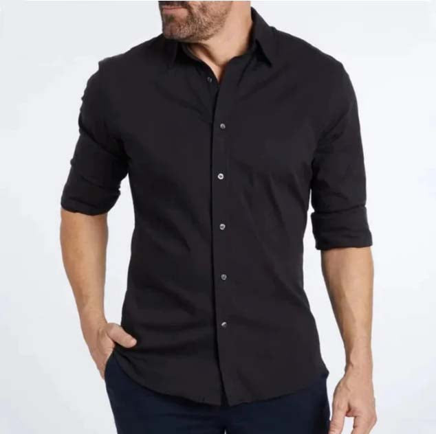 Men's Zip Closure Button-Up Shirt