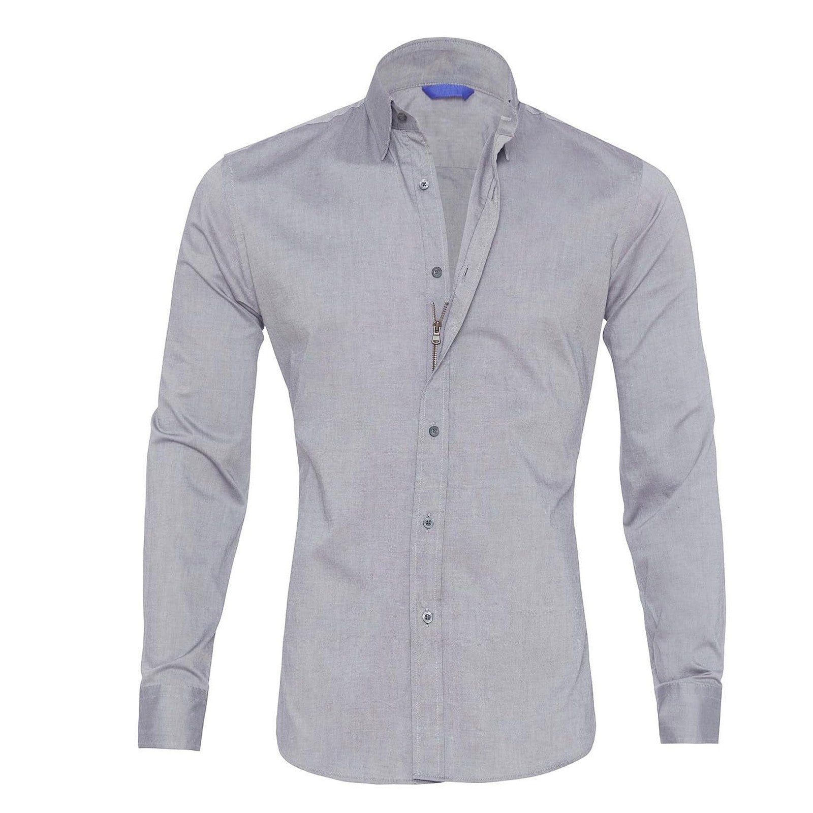 Men's Zip Closure Button-Up Shirt