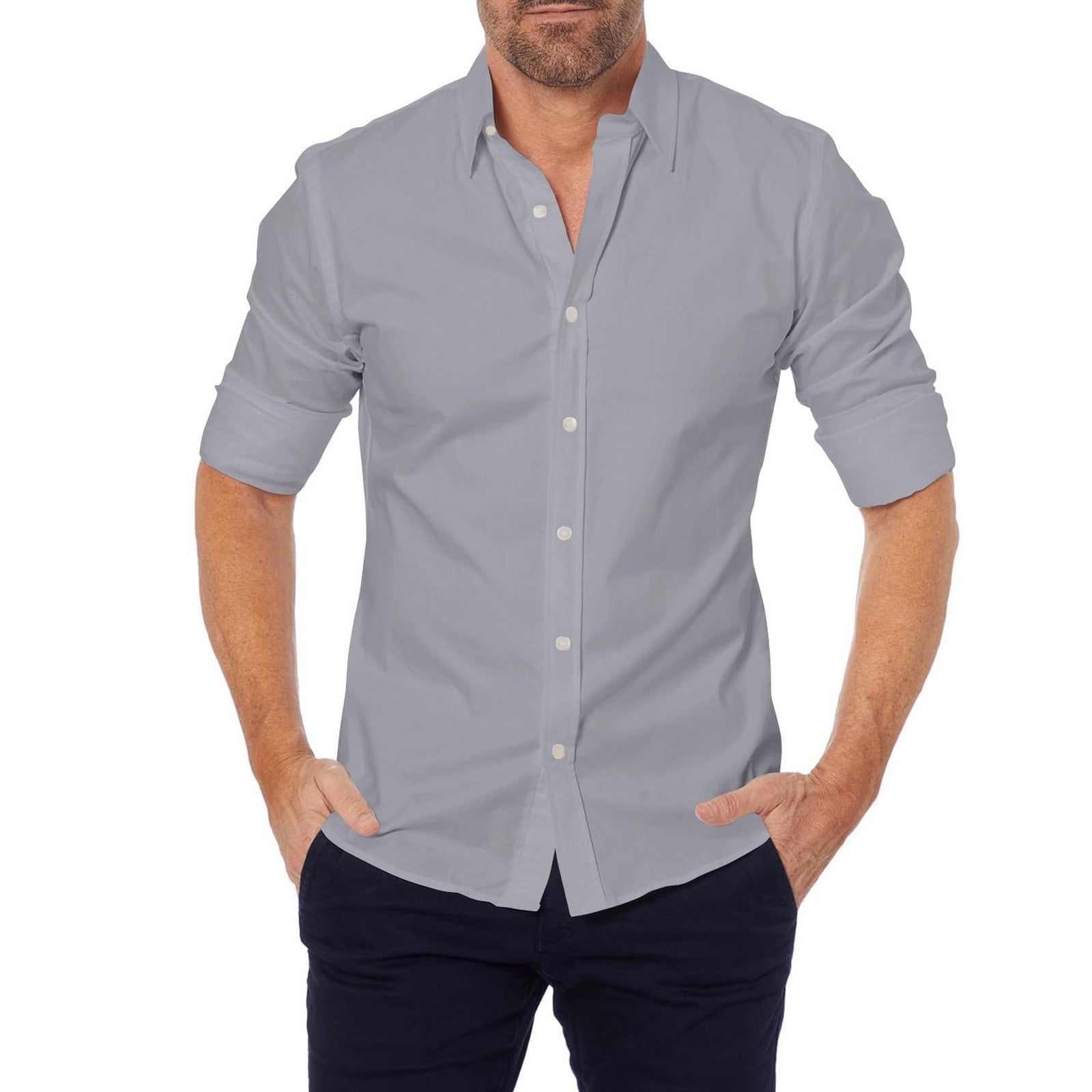 Men's Zip Closure Button-Up Shirt
