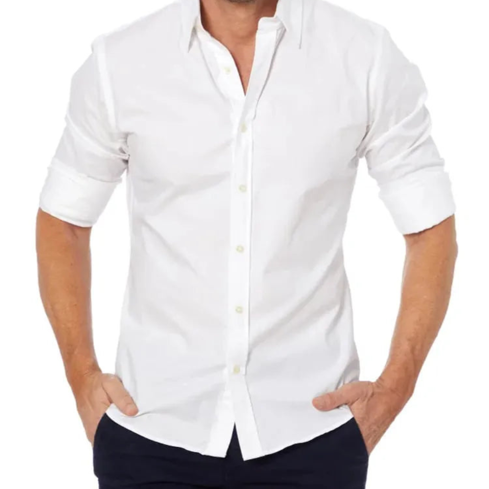 Men's Zip Closure Button-Up Shirt