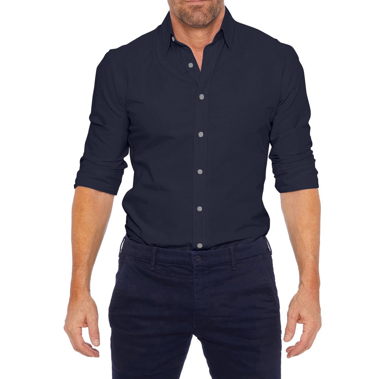 Men's Zip Closure Button-Up Shirt