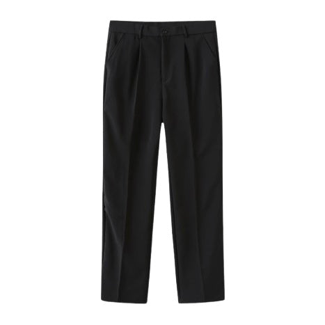 Men's Zipped Cable Sweater and Fitted Trousers Outfit