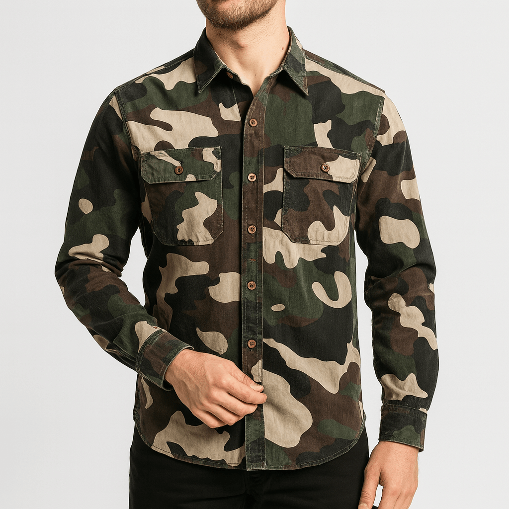 Bluzeo | Breathable camouflage shirt with pockets