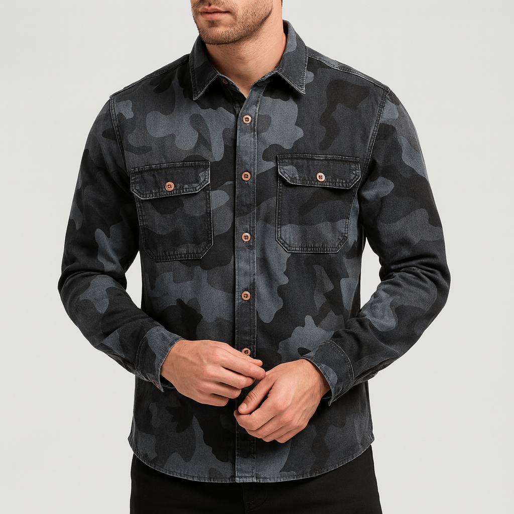 Bluzeo | Breathable camouflage shirt with pockets