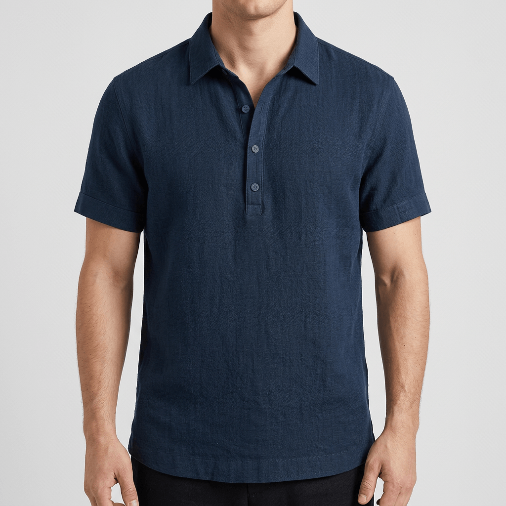 Bluzeo | Breathable linen polo shirt