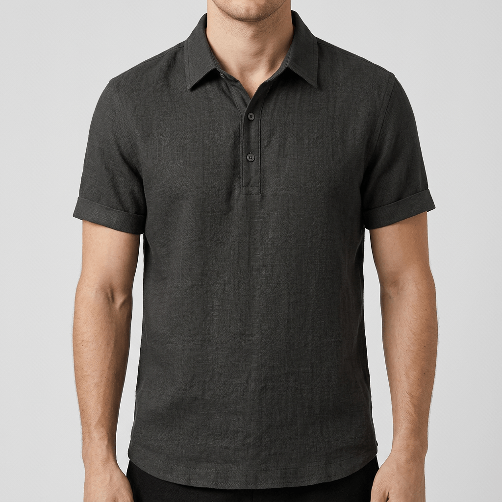 Bluzeo | Breathable linen polo shirt