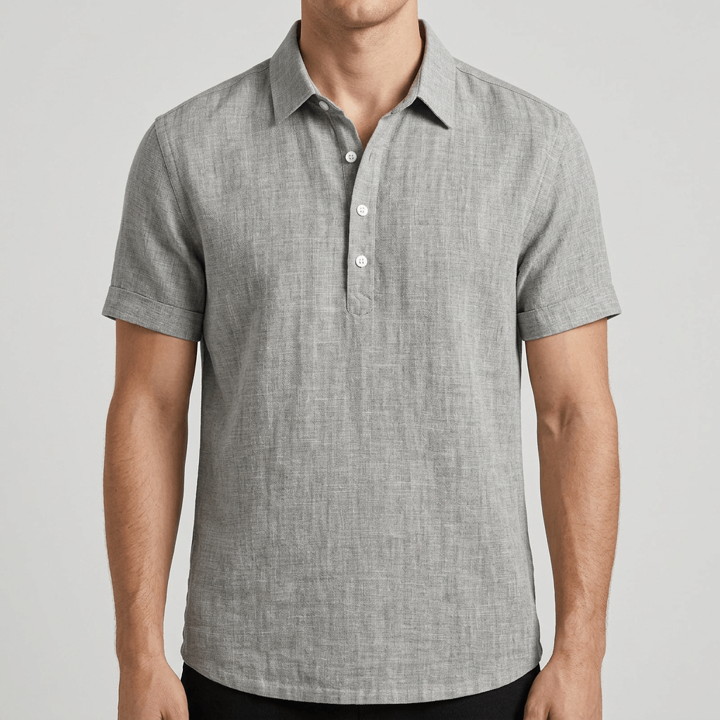 Bluzeo | Breathable linen polo shirt