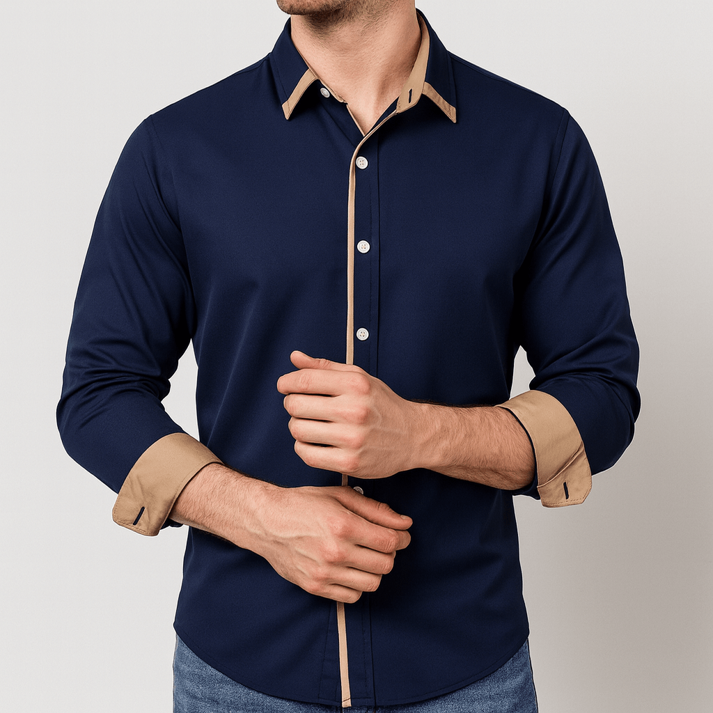 Bluzeo | Breathable long sleeved shirt with structured fit