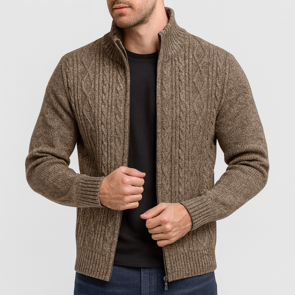 Bluzeo | Cable knit cardigan with zipper