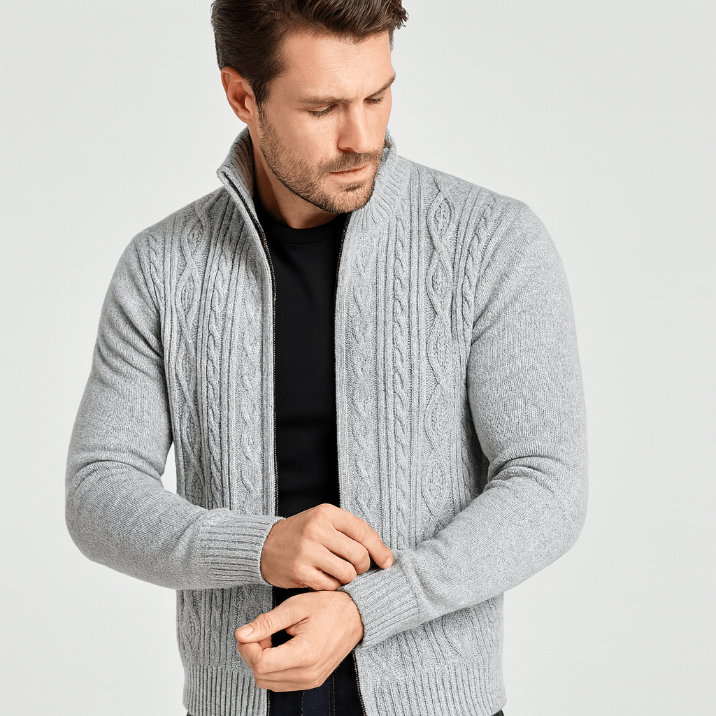 Bluzeo | Cable knit cardigan with zipper