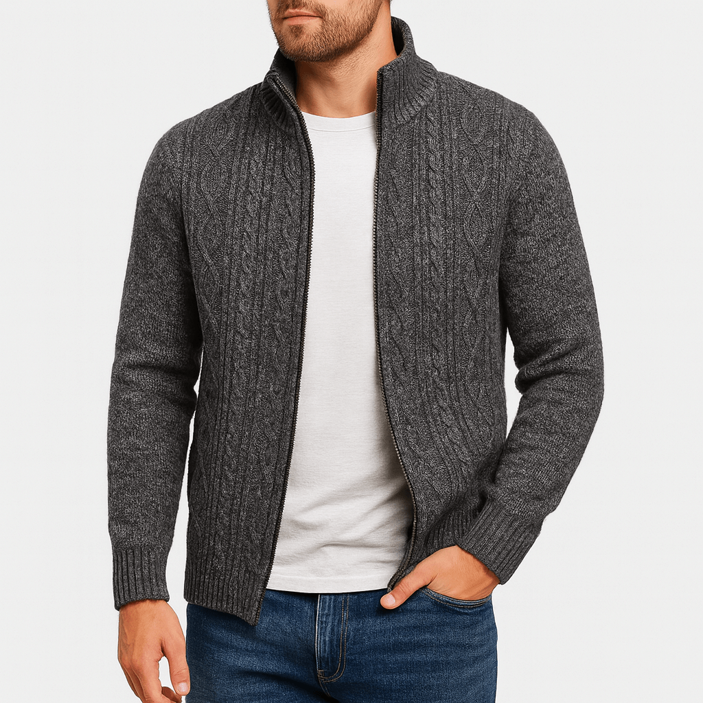 Bluzeo | Cable knit cardigan with zipper