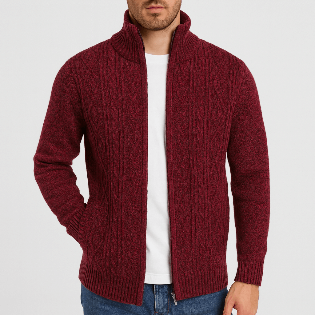 Bluzeo | Cable knit cardigan with zipper