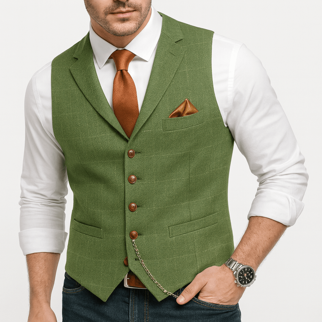 Bluzeo | Classic V-neck polyester vest