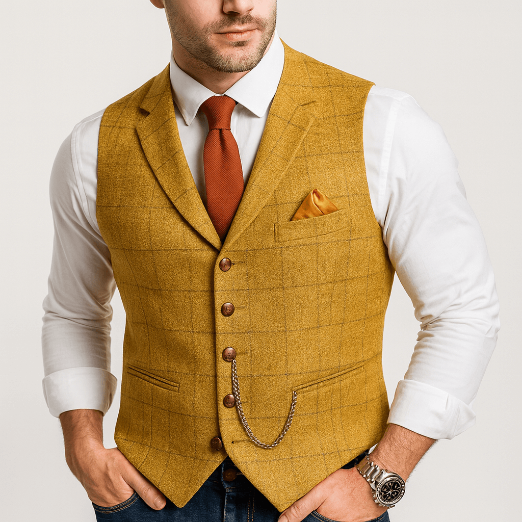 Bluzeo | Classic V-neck polyester vest