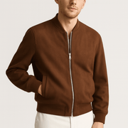 Bluzeo | Classic cut bomber jacket with ribbed finishes