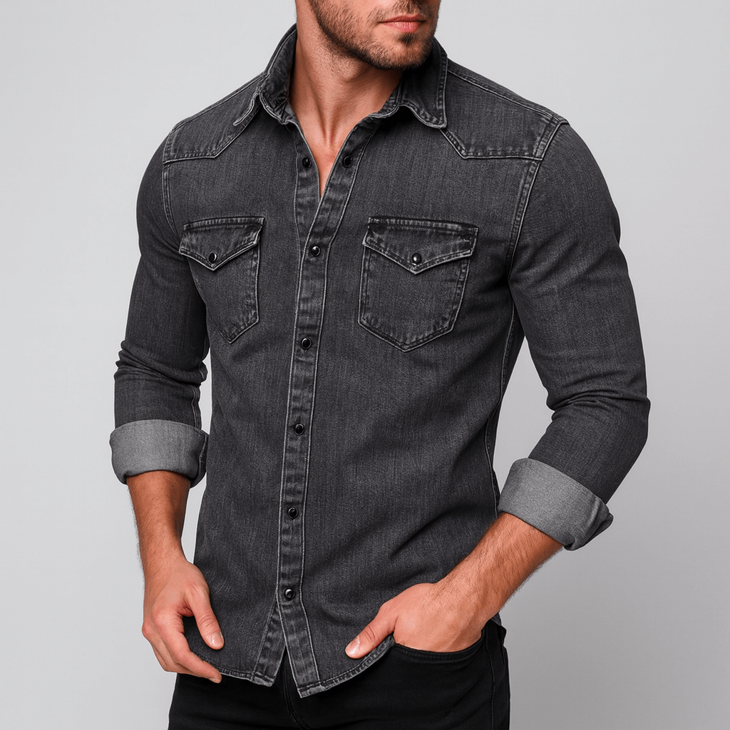 Bluzeo | Eco-friendly slim fit denim shirt