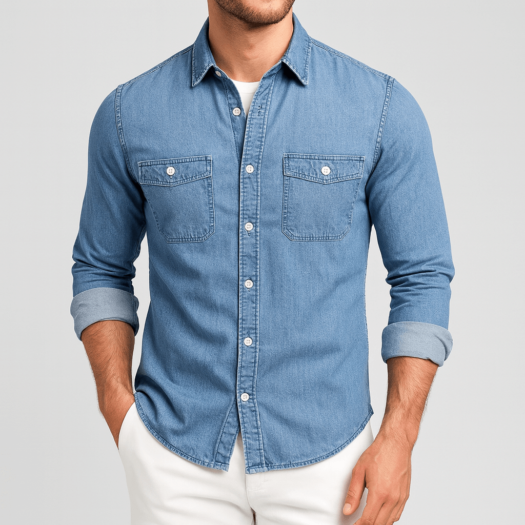 Bluzeo | Eco-friendly slim fit denim shirt