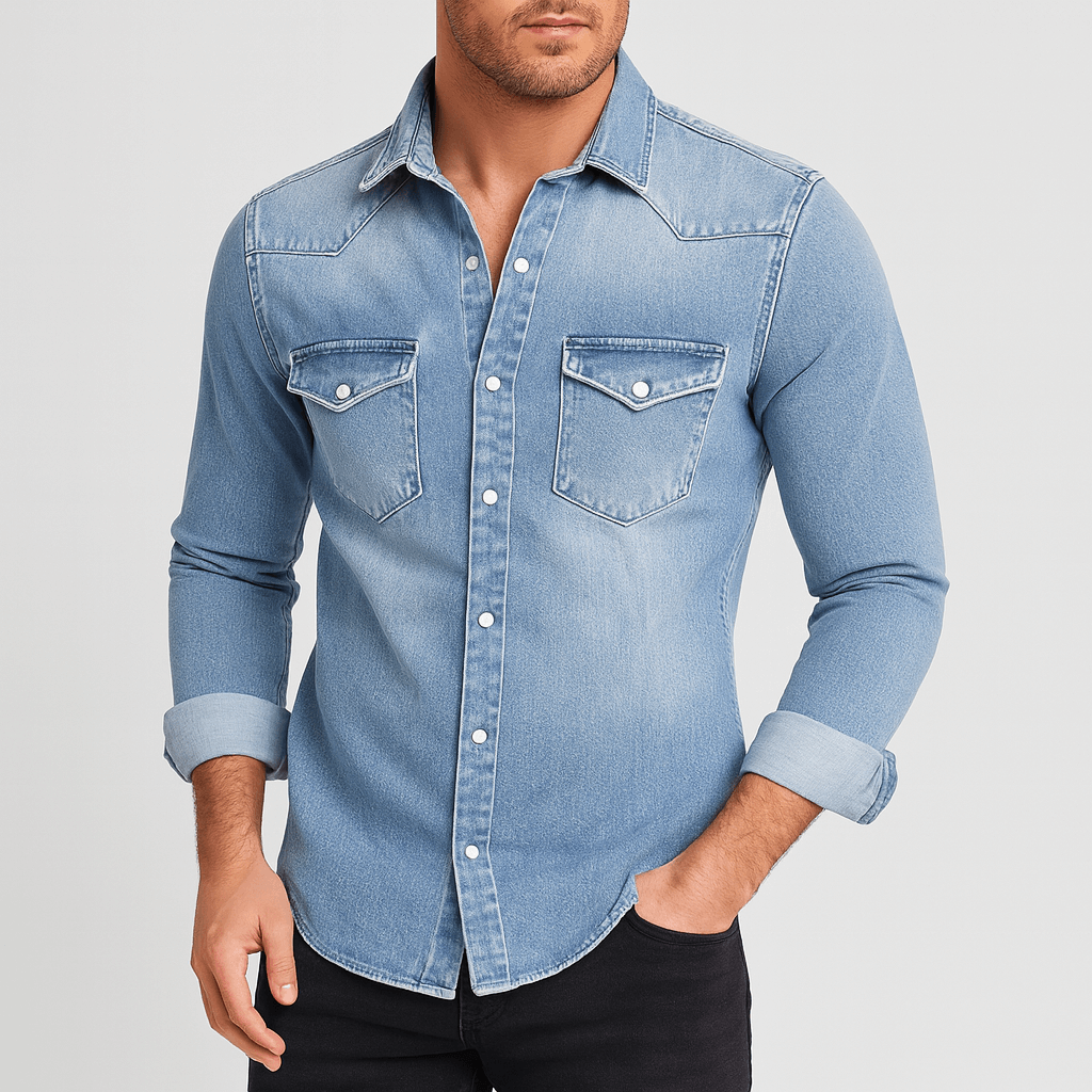Bluzeo | Eco-friendly slim fit denim shirt