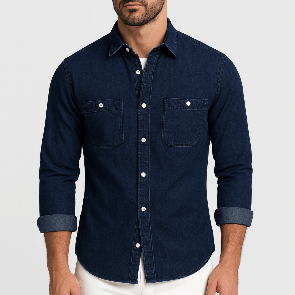 Bluzeo | Eco-friendly slim fit denim shirt