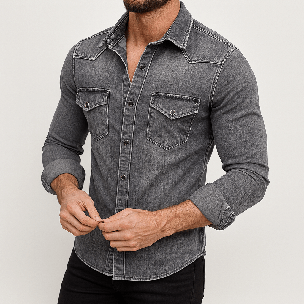 Bluzeo | Eco-friendly slim fit denim shirt