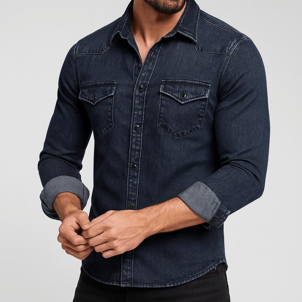 Bluzeo | Eco-friendly slim fit denim shirt
