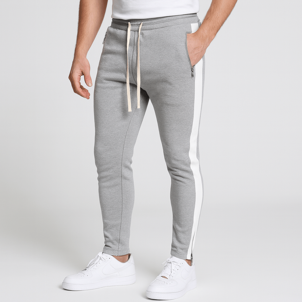 Bluzeo | Elastic sweatpants with contrasting stripes