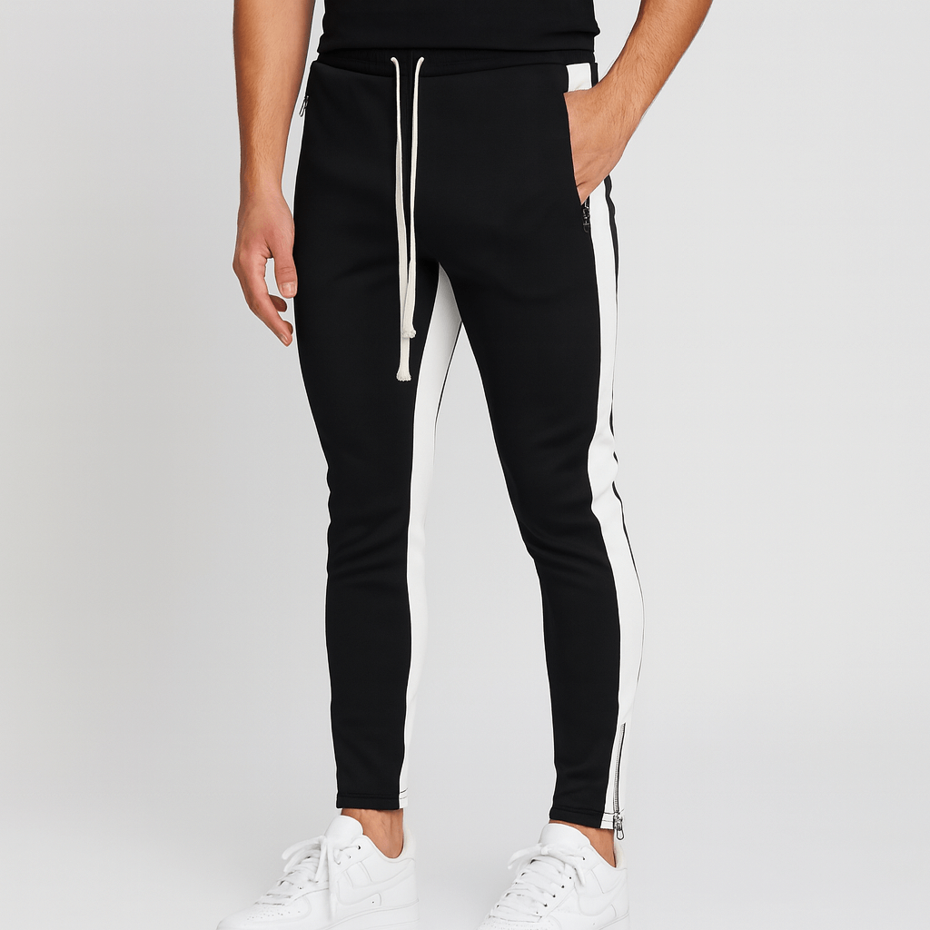 Bluzeo | Elastic sweatpants with contrasting stripes
