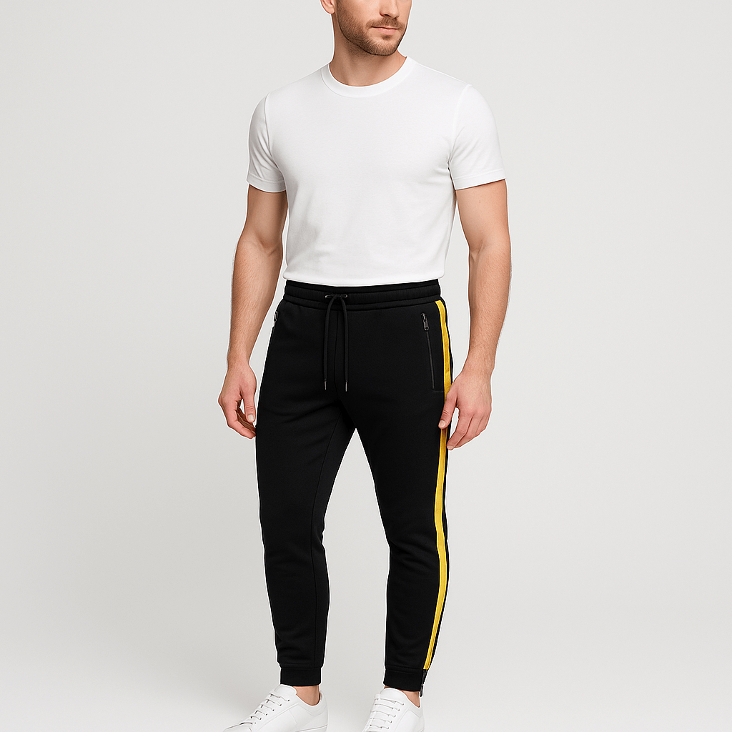 Bluzeo | Elastic sweatpants with contrasting stripes