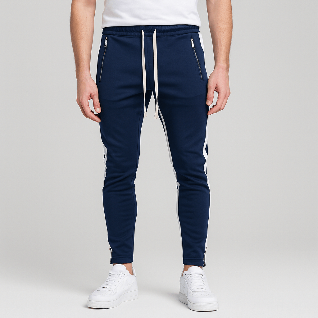 Bluzeo | Elastic sweatpants with contrasting stripes