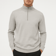 Bluzeo | Elegant half-zip wool sweater