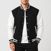 Bluzeo | Fitted bomber jacket with contrast sleeves