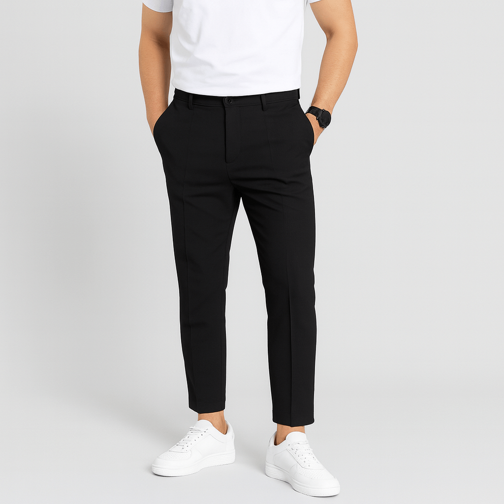 Bluzeo | Fitted trousers with elastic waistband