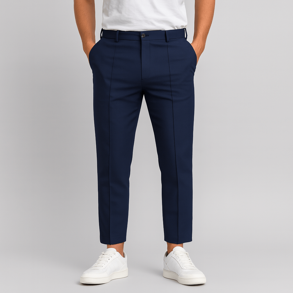 Bluzeo | Fitted trousers with elastic waistband