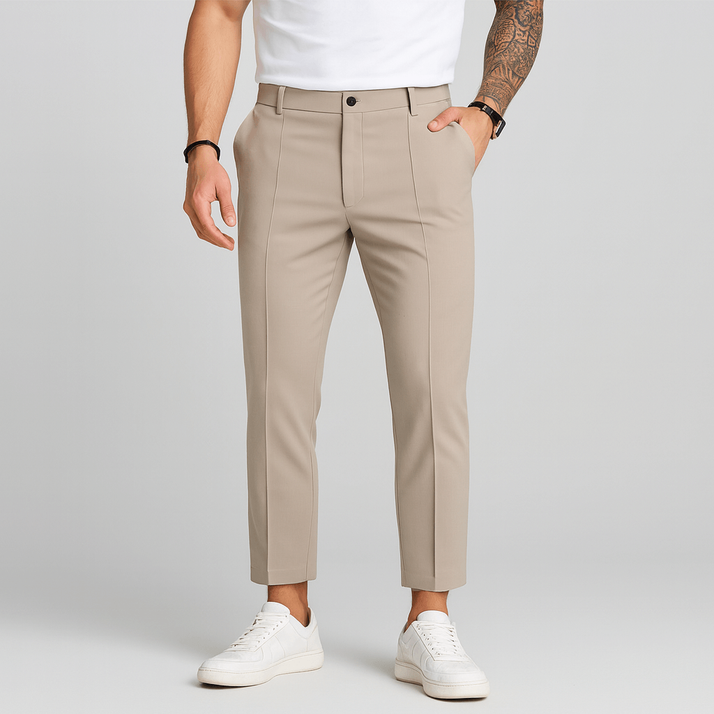 Bluzeo | Fitted trousers with elastic waistband