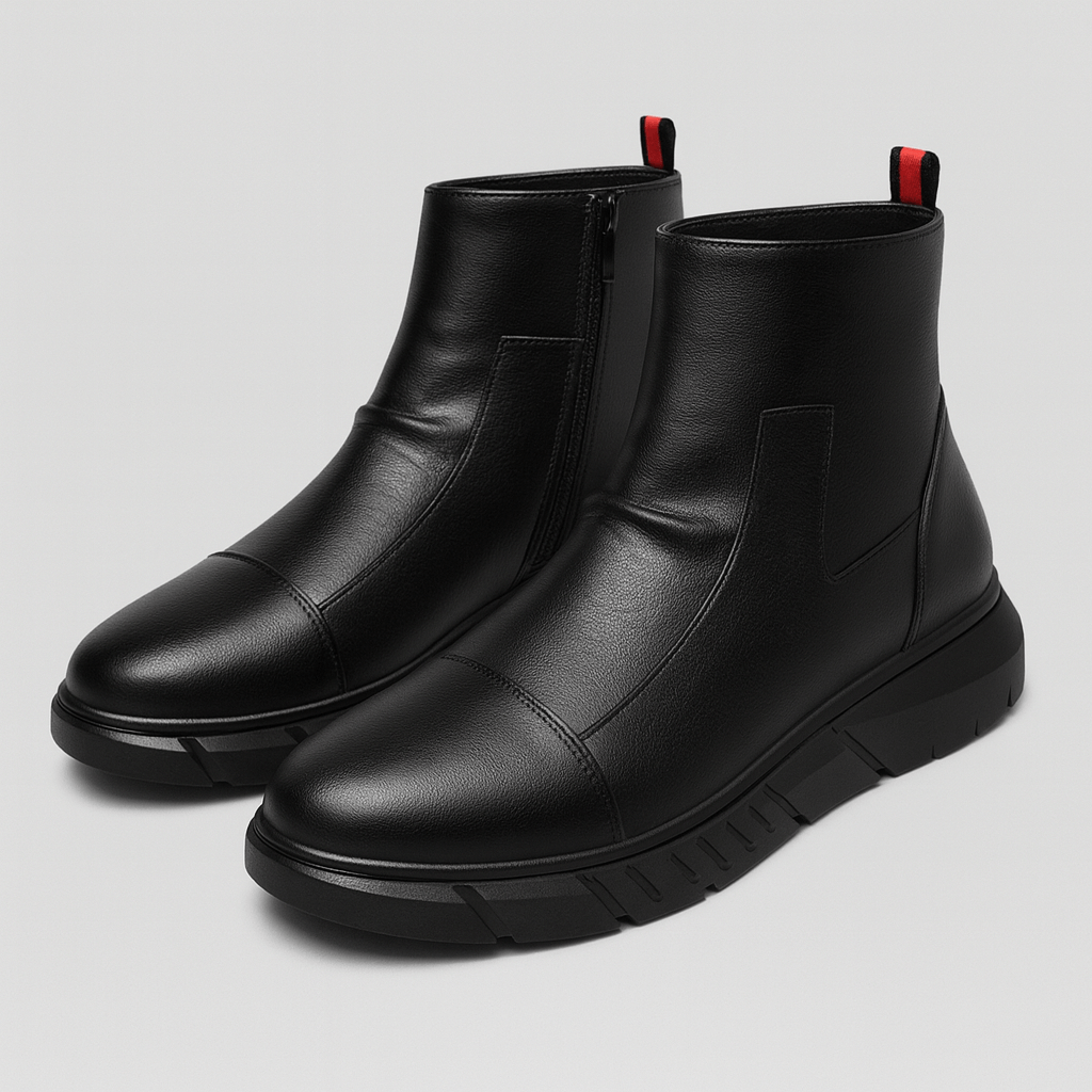 Bluzeo | Genuine leather black ankle boots
