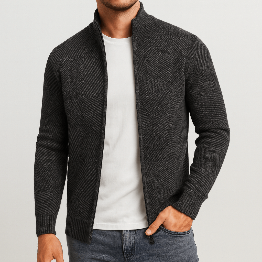 Bluzeo | Geometric thick cardigan