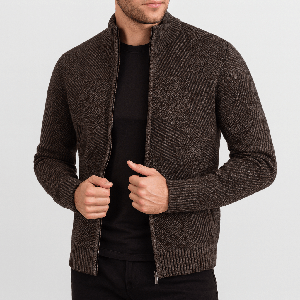 Bluzeo | Geometric thick cardigan