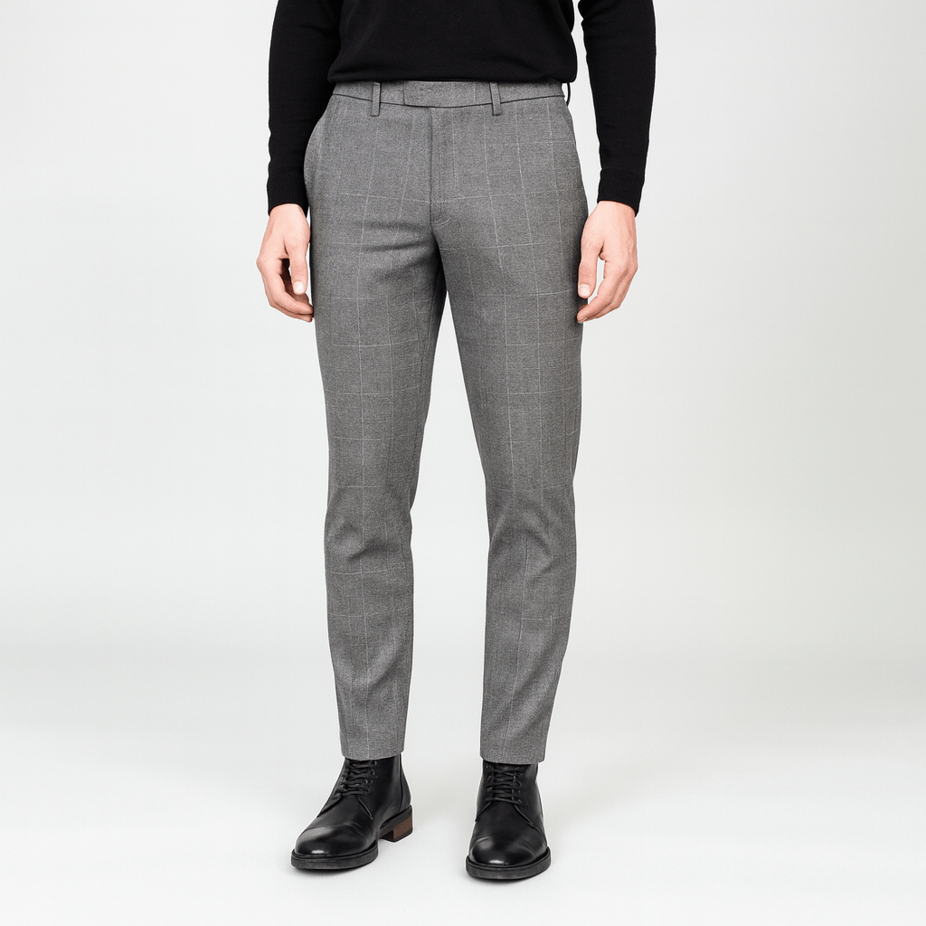 Bluzeo | High-waisted check trousers