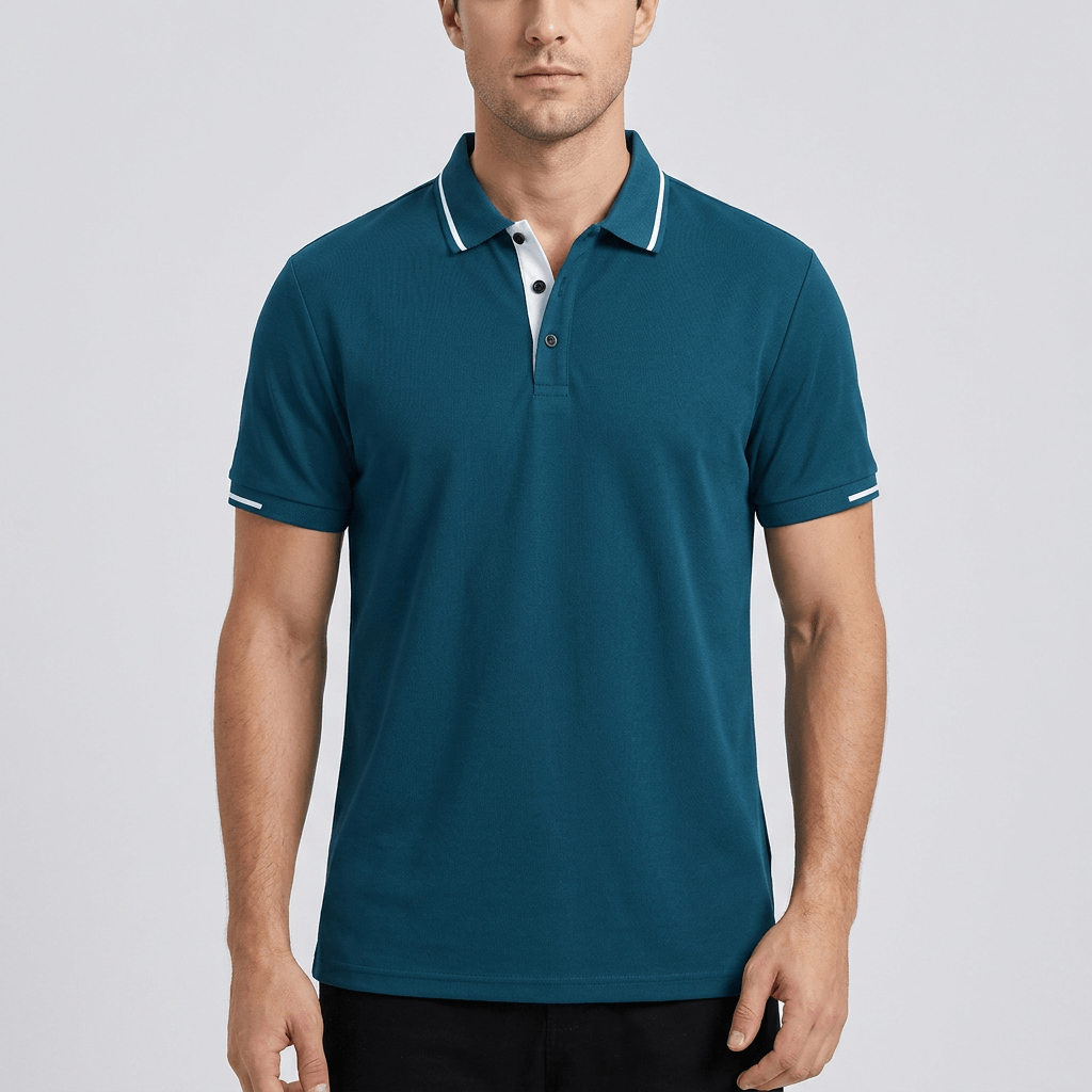 Bluzeo | Lightweight color block polo shirt