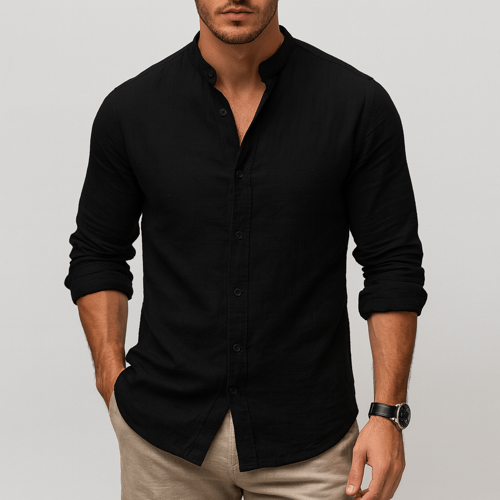 Bluzeo | Linen cotton blend shirt