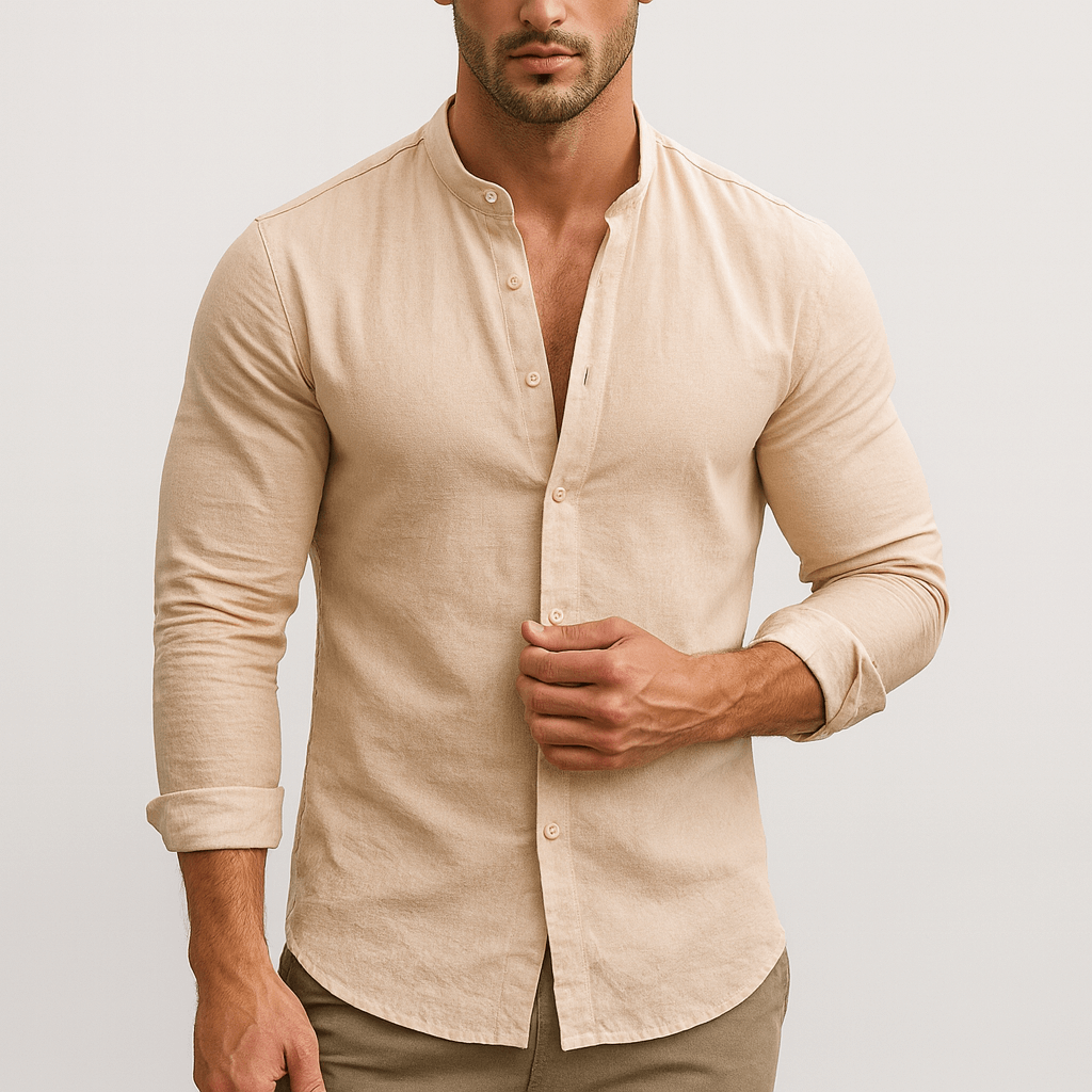 Bluzeo | Linen cotton blend shirt