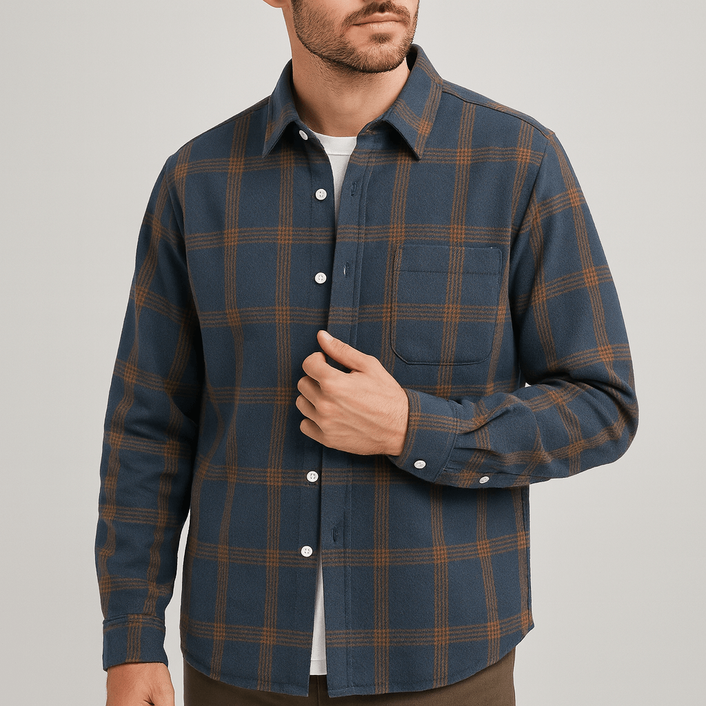 Bluzeo | Loose-fit checkered button up shirt