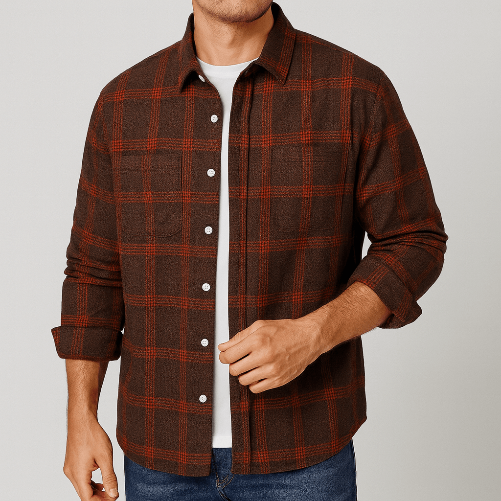 Bluzeo | Loose-fit checkered button up shirt